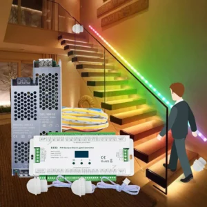 Pir bewegungs sensor licht 12v 24v einfarbig rgb pixel flex 5m led streifen infrarot schritt lampen steuerung für treppen