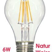 8 Pack 6W E27-LED-Lampe-Filament Birne Naturweiss